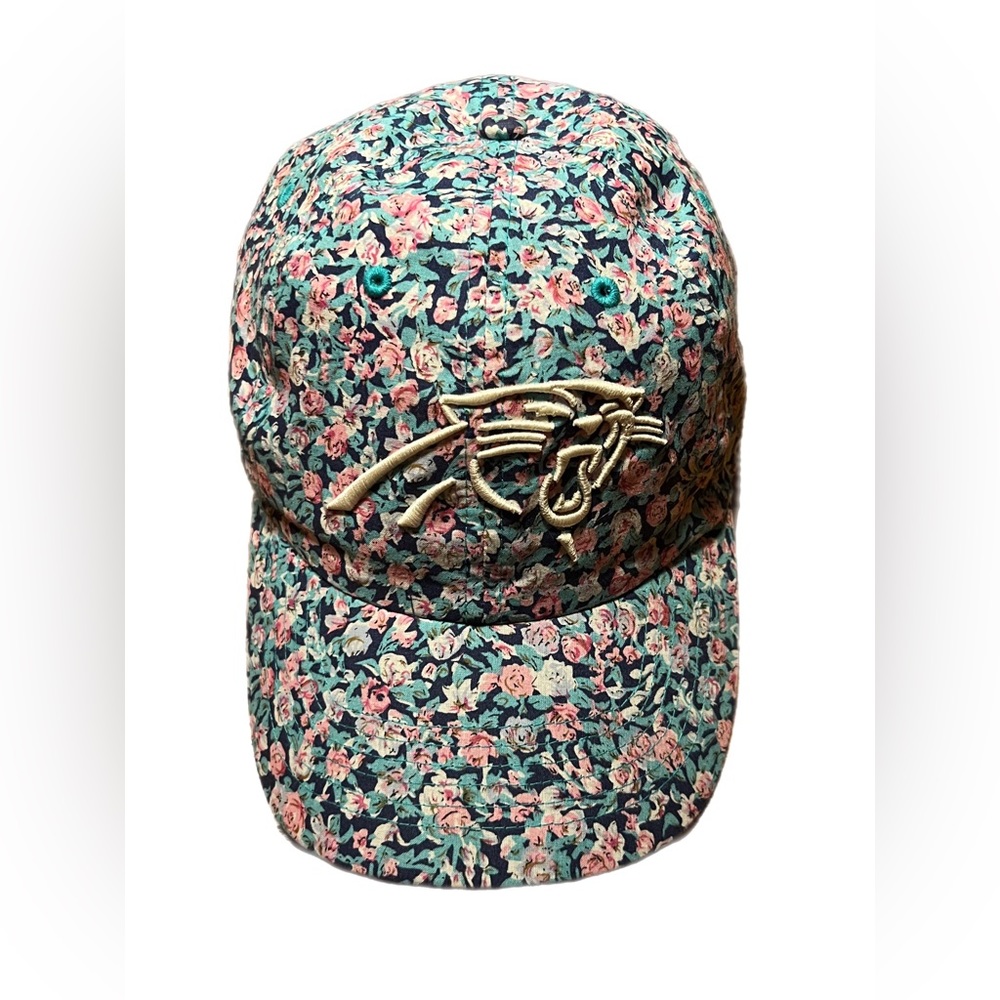 NFL Carolina Panthers Floral Adjustable Cap Hat 47 Brand